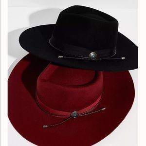 NWT Free People Harvest Moon Felt Hat Black Medium